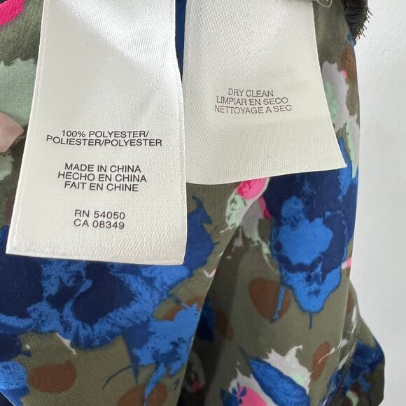 RACHEL RACHEL ROY Pleated Button Henley Floral Tank Top Blouse Flowy XS - Picture 8 of 9
